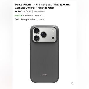 Beats MagSafe iPhone 17 Pro Case in Granite Gray